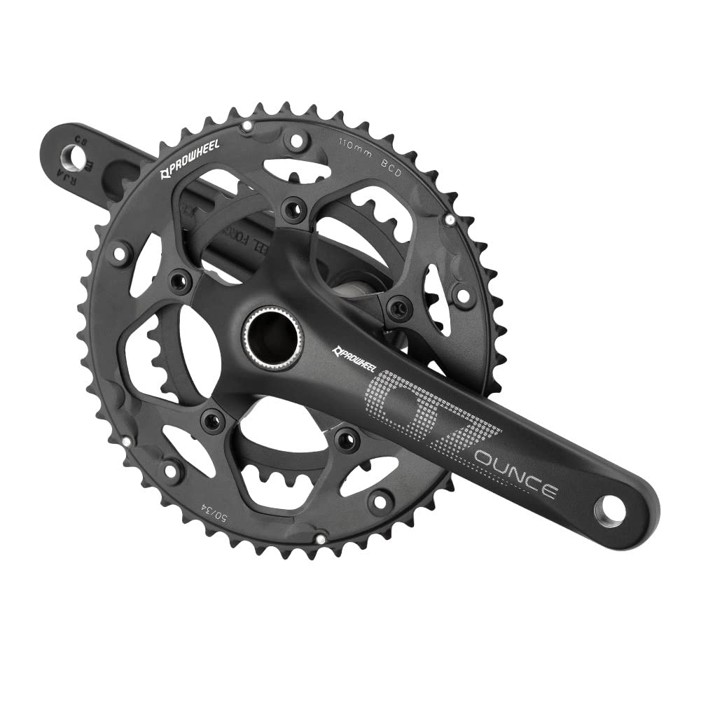Bibike 8/9/10/11 Speed Road Bike Crankset 170mm 110/130 BCD Crank Arm Set 50-34T/53-39T Chainring wi