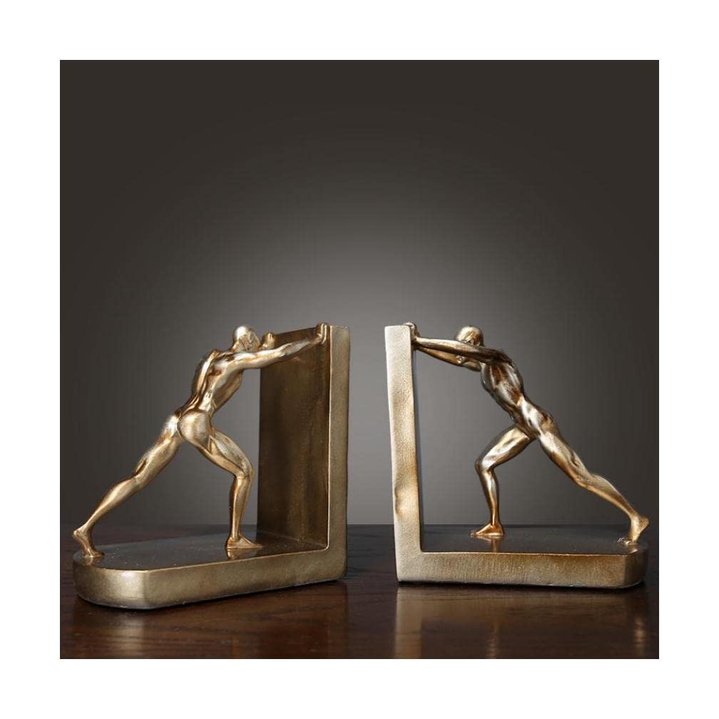 Nordic Character Bookends Żywiczne dekoracyjne podpórki do książek na półki Wytrzymałe, retro ograniczniki do książek,Metalowe podpórki do książek