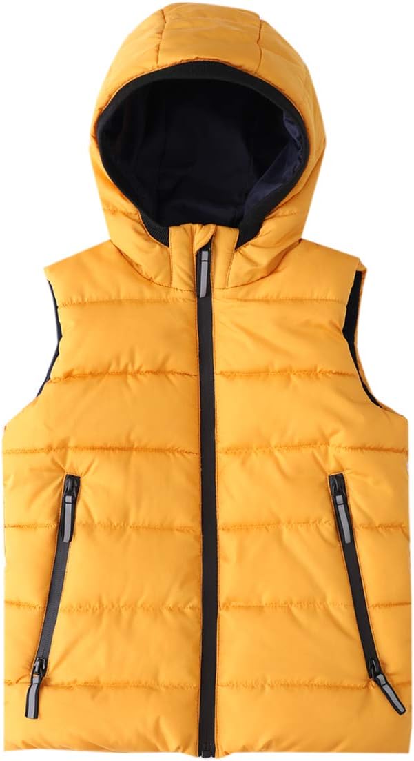 Hiheart Boys Girls Zip-up Fleece Lined Cotton Padded Vest with Hood
