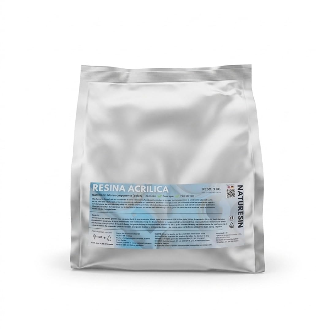 Resin Pro NatuResin - Resina monocomponente 3 Kg - Resina a base de agua mineral - Para la creación de complementos y objetos.