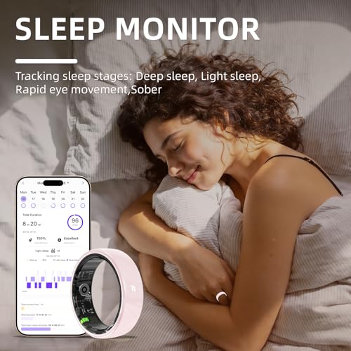 Image of Ceramic Smart Ring for Women, Pink Fitness & Sleep Tracker, #9