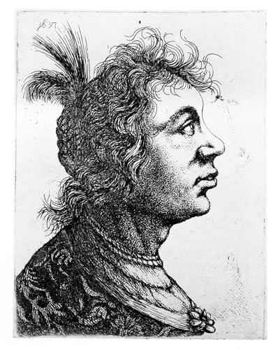 Tableau Tête de femme de Rembrandt reproduction d'art sur toile 60x90cm pour salon