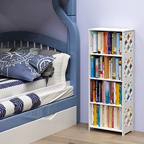 Rerii Bookcase, Small Bookshelf, 5 Tier Bookshelves White 4 Shelf, Bathroom Storage Organizer Shelves, Display Shelf For Small Spaces, Kids Room, Living Room, Bedroom #TOP4