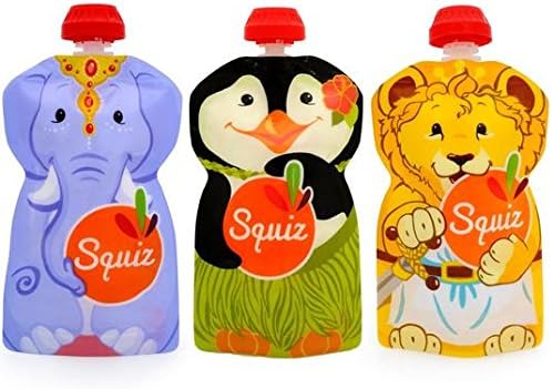 Squiz Carnival 3 Reusable Baby Food Pouches
