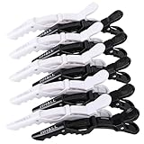 HH&LL Hair Clips for Women – Wide Teeth & Double-Hinged Design – Alligator Styling Sectioning Clips of Professional Hair Salon Quality - 10Pack (Black+White)