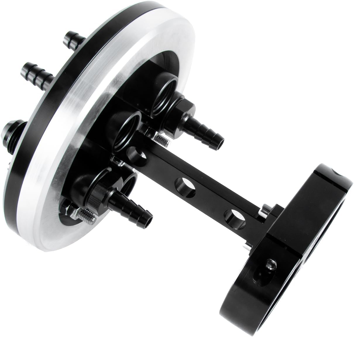 Fuel Pump Hanger Assembly, Twin Fuel Pump Hanger 39mm Suits Single Dual Replacement for Walbro 39mm-40mm Pumps Aluminum Black