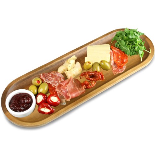 Utopia Acacia Wood Serving Board 17 x 5.5inch / 42 x 14cm | Wooden Food Board, Presentation Board