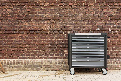 VIGOR Werkstattwagen mit Edelstahl-Arbeitsplatte, inkl. Sortiment (499teilig, 8 Schubladen mit je 25kg Tragkraft, insgesamt 500kg Tragkraft) V4481-X/499 – Bild 3