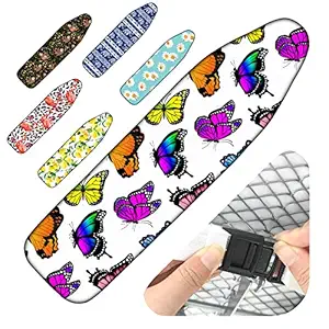 Codymon Ironing Board Cover 54x15 inches, Heavy Duty Thick Padding, Resists Staining and Scorching, Elasticized Edges - Butterfly