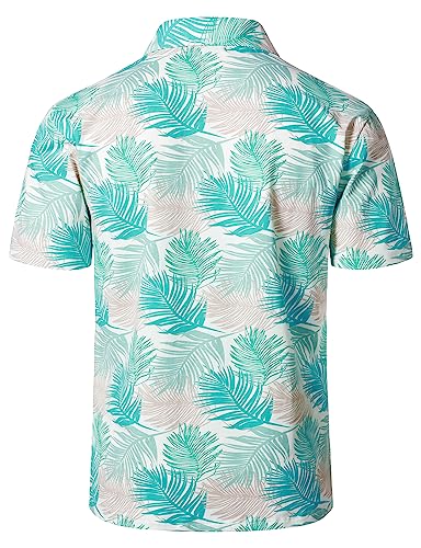 Jogal Mens Golf Polo Shirts Short Sleeve Performance Moisture Wicking Printed Summer Casual Collared T-Shirt Green Medium #TOP1
