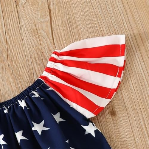Roupas de verão para crianças, meninas, shorts e camisetas para o Dia da Independência, camiseta de