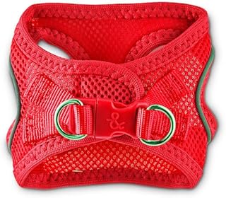 YOULY Red Reflective Mesh Dog Harness, XX-Small/X-Small