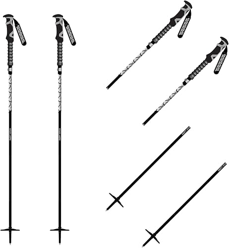K2 Skis - Swift Stick, bastón de Esqui Unisex - Adulto, Black, 105-135 cm - 10G3
