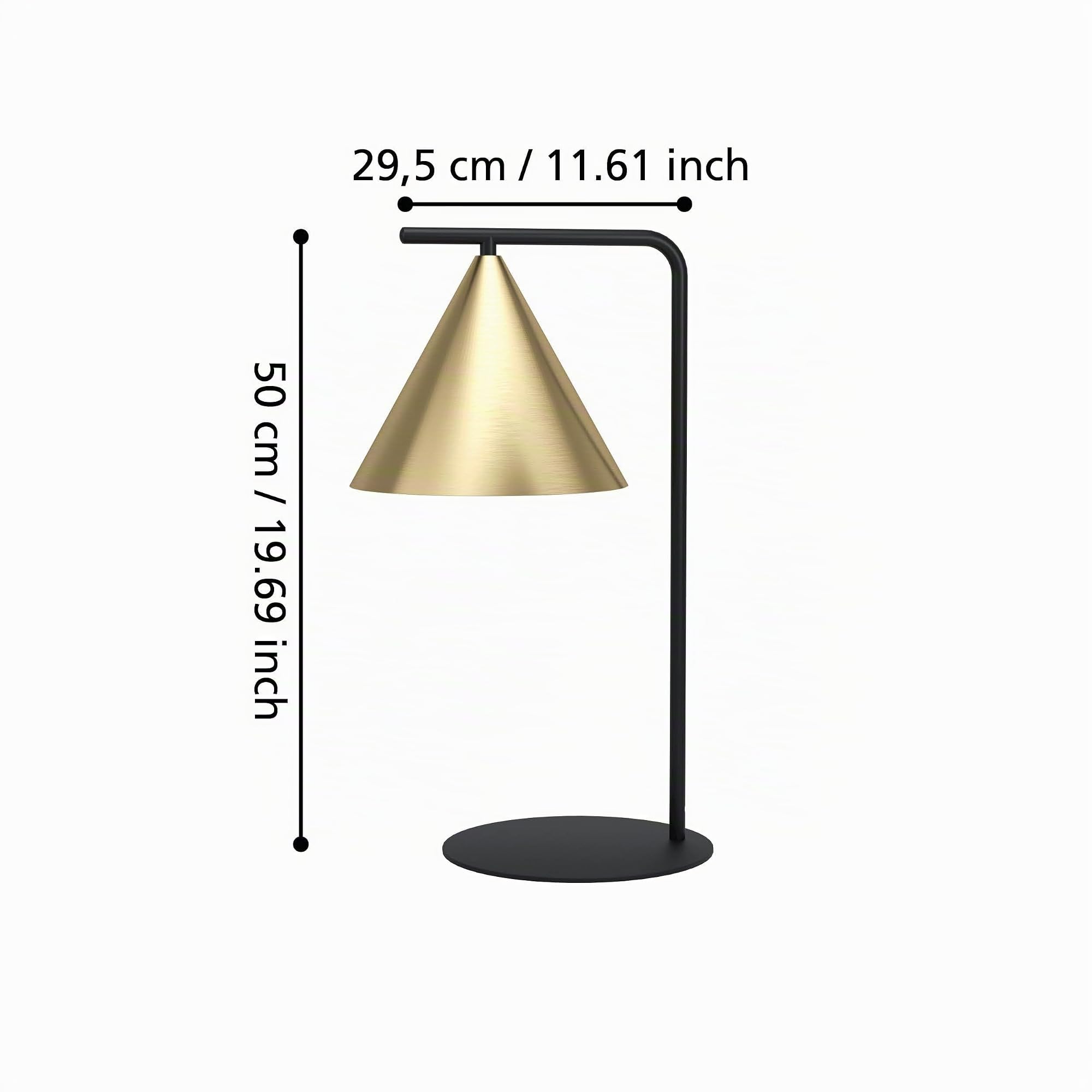 Eglo lámpara de sobremesa Narices, de luz única minimalista, iluminación | de cabecera de metal, latón cepillado, oro, negro, con interruptor, casquillo E27