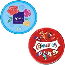 2 x Chocolate Tubs ASSORTED PACK 1 EACH Of Celebrations and Roses Chocolate Tub Perfect for Gift Festivals, Parties, Family Sharing & Christmas Celebrations