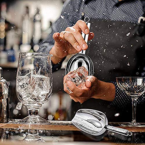 2 Pcs Edelstahl-Eis-Schaufel Schaufel,Eisschaufel Abwiegeschaufel Eisschaufel Haushalts Mehlschaufel Edelstahl Klein Mehlschaufel Futterschaufel Für Eismaschine, Mehl, Pommes, Küche, Bar - Image 5