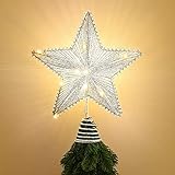 Fácil de Instalar: Nuestra estrella para la copa del árbol de Navidad es ampliamente adecuada para la mayoría de los tamaños de árboles de Navidad, solo necesita insertar la base en la parte superior del árbol. La base en espiral está hecha de material metálico de alta calidad, que se puede colocar firmemente en el árbol de Navidad.