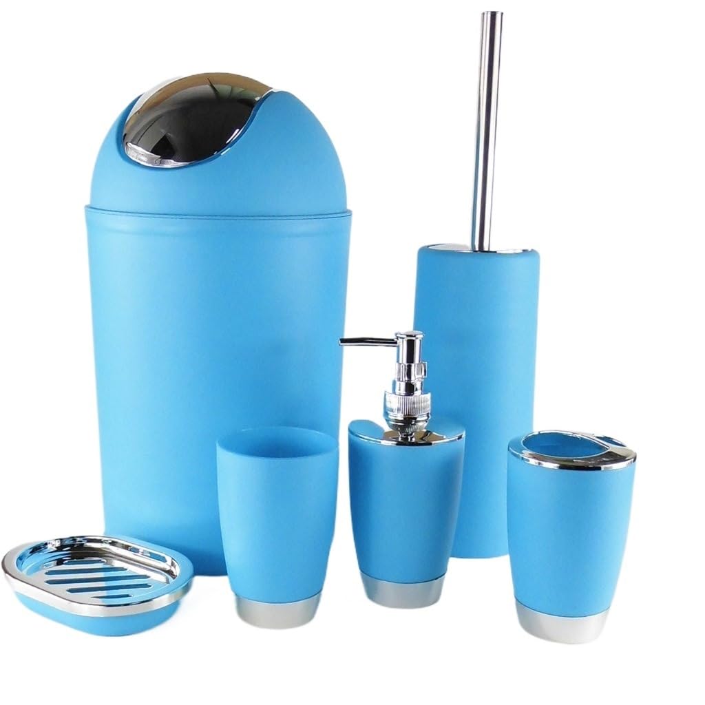 Ustensiles brossage plastique : ensemble six pièces pour optimiser vos articles toilette de bain