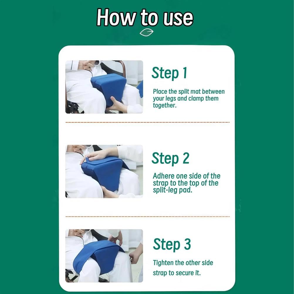 Almohada de posición de rodilla con paquetes de gel para recuperación postoperatoria, cojín antideslizante y cuña con cinturón de seguridad