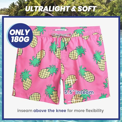 Image of maamgic Mens Swim Trunks 5 Inch with Mesh Liner Breathable for Beach
