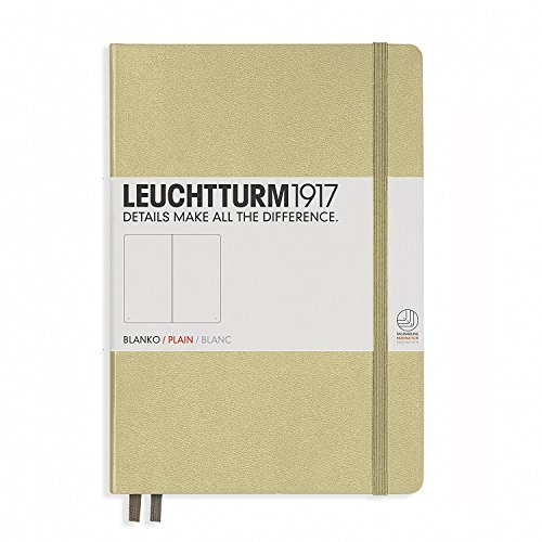 LEUCHTTURM1917 Sand Hard Cover Journal, Medium (A5) 5.71" x 8.27" - Plain/Blank