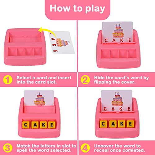 Matching Letter Game, Alphabet Spelling & Reading Words, Objects & Color Recognition, Early Learning Educational Toy For Preschooler & Kindergarten Kids Over 3-8 Years Old, Best Gifts #TOP3