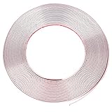 Länge: 15m / Breite: 12mm Selbstklebend Chrom Zierleisten 12mm x 15m; Auto Chromleiste Universal  Zuschneidbar  Witterungsbestaendig  Hochflexibel Ersatz