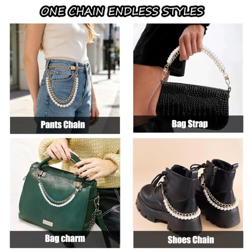 2pcs Pearl Bag bag Charm with Gold bubble Initial keychain for Women Handbag purse Accessories - Image 4