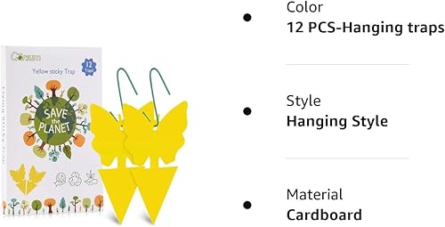 Miniatura 8 de Trampas Gant para interiores, trampa para insectos para moscas de la fruta, mata tejido de hongos pegajosos amarillos para plantas de interior,