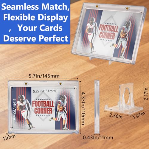 Image of DEDC Magnetic Card Holder Vertical Booklet Cardholder-175PT One Touch Magnetic Case Trading Card Storage Baseball Cards Protector Display Showcase(1CT-134mm 1 Stand)