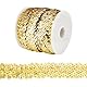 OLYCRAFT 10M Paillettenbesatz Applikation Paillettenband Stretch Paillettenbesatz 3-Reihiger Paillettenbandbesatz Glitter Stretch Bling Paillette Ribbon Für Kleiderverzierung Und Stirnband - Gold