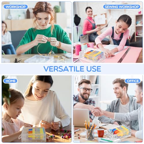 Image of Suzile 50 Pcs Plastic Crayon Box with Lid 4.8 x 3.4 x 1.6 In Crayon Storage Containers Bulk for Office School Classroom Supplies Pen Pencil Art Crafts(Clear)