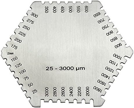 RIVERWELD Hexagonal Wet Film Comb Thickness Gauge Card 25-3000 um