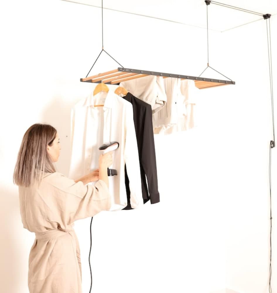 Amazon.com: Ceiling Mounted Clothes Drying Rack, Clothes Airer, Hanging ...