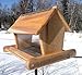16 Inch Very Large Cedar Wood Post Mount Bird Feeder for Outdoors with Screen Bottom