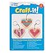 Baker Ross AR126 Wooden Heart Cross Stitch Keyring - Pack of 5, Kits for Beginners, Embroidery Set with Thread for Kids