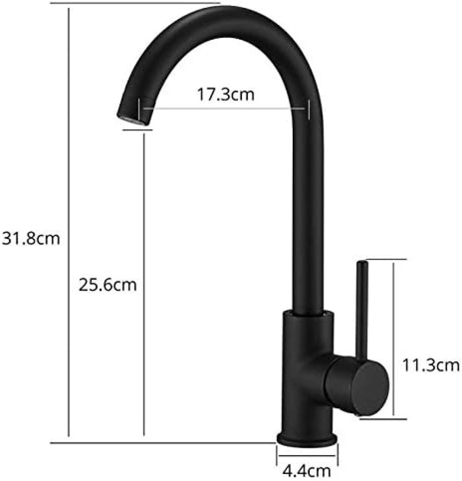 Schwarzer Küchenhahn mit drehbarem Kalt- und Warmwasseranschluss, Messing-Spültischmischer, Kupfer-Küchenarmatur für modernes Wohnen und stilvolle Küchenausstattung