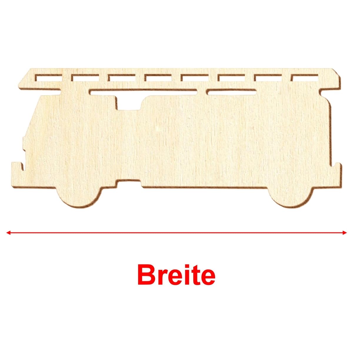 50 camiones de bomberos de madera V1 – Decoración – 3 a 50 cm – Tamaño: 16 cm
