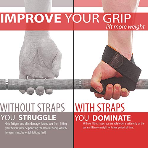 Image of WARM BODY COLD MIND Lasso Lifting Wrist Straps for Cross Training - Rated at 770 lb - Hand Wraps for Olympic Weightlifting, Powerlifting, Weight Lifting, Bodybuilding Strength Deadlift Gym Bar, Cotton