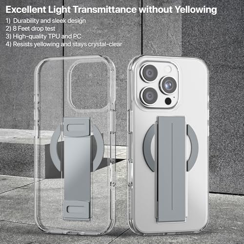 Image of GRIPP Holdit Case Compatible with Mag-Safe for iPhone 16 Pro Max | 8ft Drop-Tested with D30 Technology, Integrated Flexible Grip Band, Scratch Resistant, Shockproof, Lightweight Back Cover - Grey
