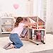 KidKraft So Darling Wooden Dollhouse on Wheels, Open & Close with 29 Accessories