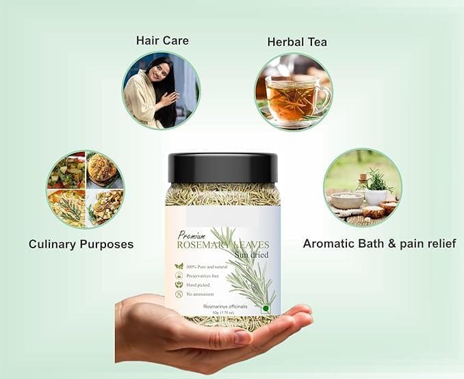 Rosemary dried leaves - 100% Natural sundried | No Added Preservatives & Additives (100 gram) | for food and Hair growth