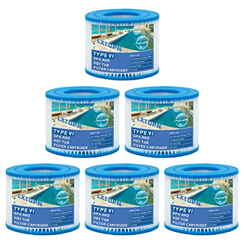 LXTOPN Cartuchos de Filtro Vi para Bestway Pool Filter, Filtro de Piscina para Bestway Filter 58383, para Lay-Z-SPA Miami, Vegas, Monaco (6pack)