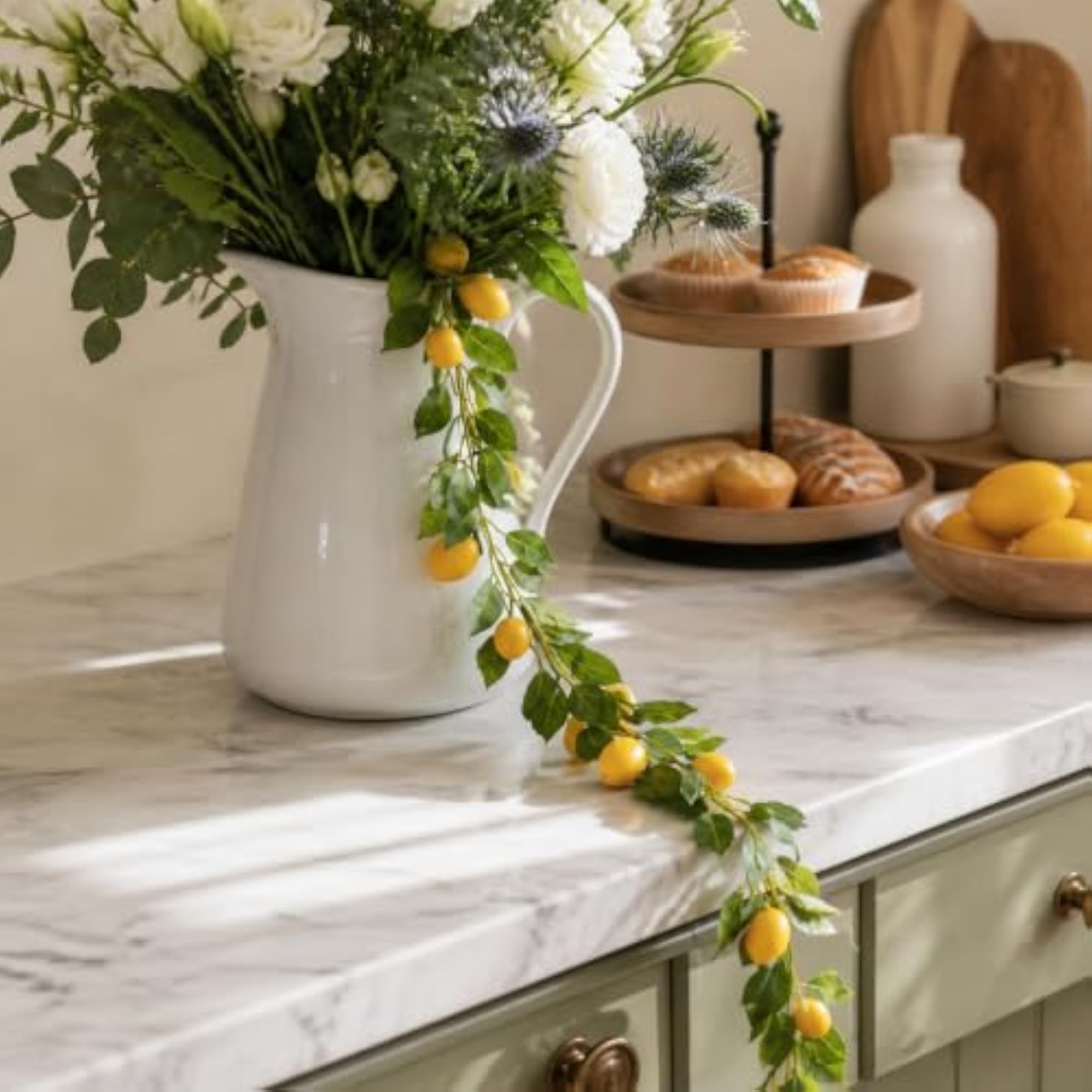 Artificial Lemon Garland with Fruit for Home Decor
