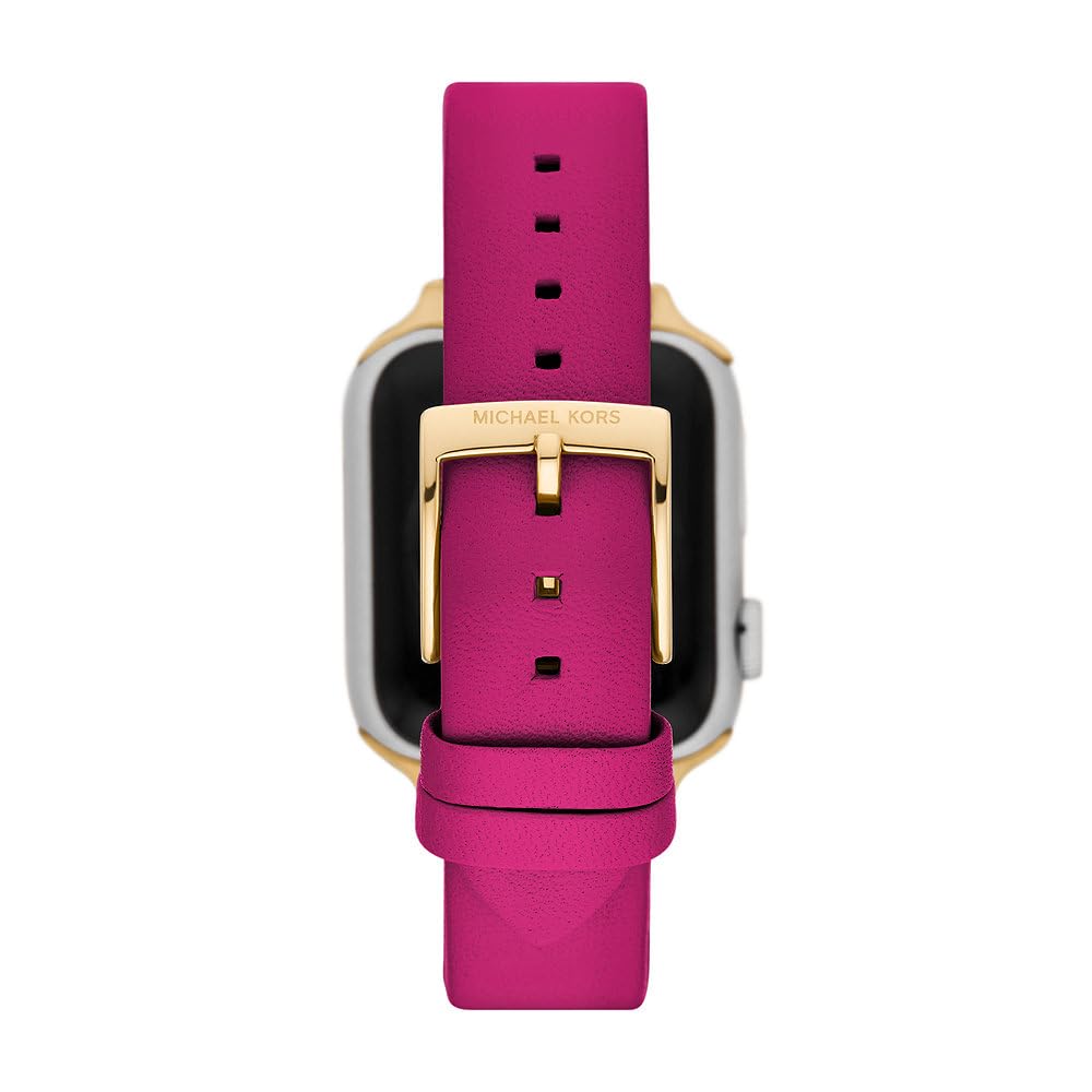Michael Kors Bracelet en Cuir ou PVC pour Femme, Compatible avec Apple Watch® 38mm/40mm/41mm
