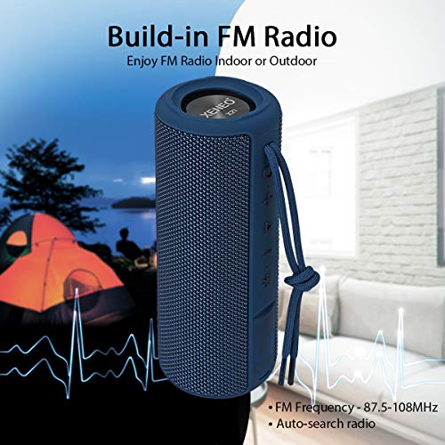 X21 Portable Bluetooth Wireless Speaker Waterproof with FM Radio, Micro SD Card MP3 Player for Outdoor (Blue) - Image 5