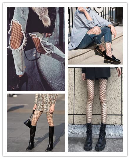 Henwarry Women's Fishnet Stockings Thigh High Wide Fishnet Tights4
