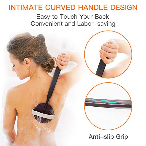 image for Anglink Dry Skin Body Brush - 2 Pcs Detachable Natural Bristle Bath Br