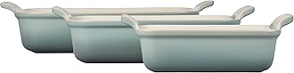 Le Creuset Stoneware Heritage Set 3 Rectangular Dishes, Sea Salt