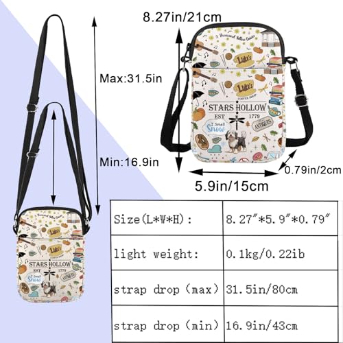 ENSIANTH Stars Hollow TV Show Inspired Crossbody Purses Bag Lukes Diner Gift Dragonfly Inn Lorelei Rory Fans Messenger Bag (Hollow 1779 CB)2